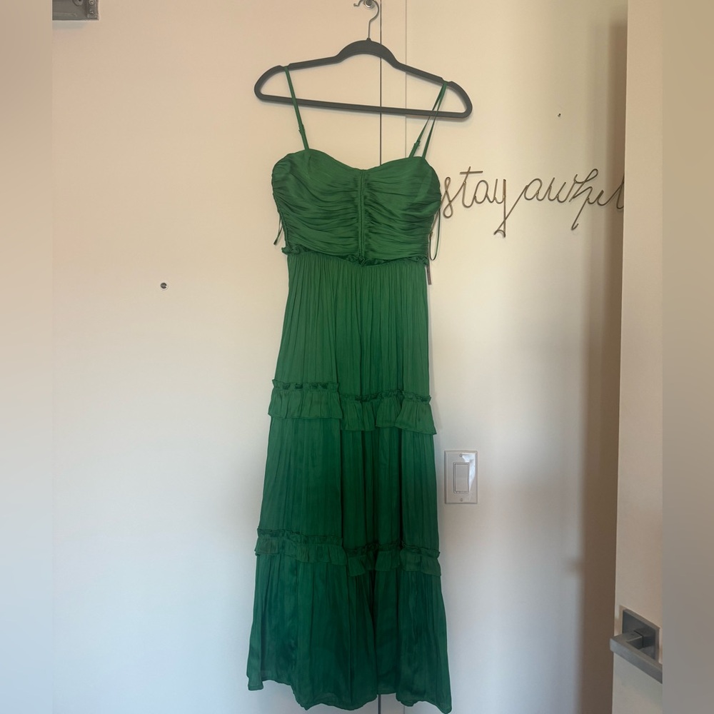 Aqua Ruched Top Midi Dress